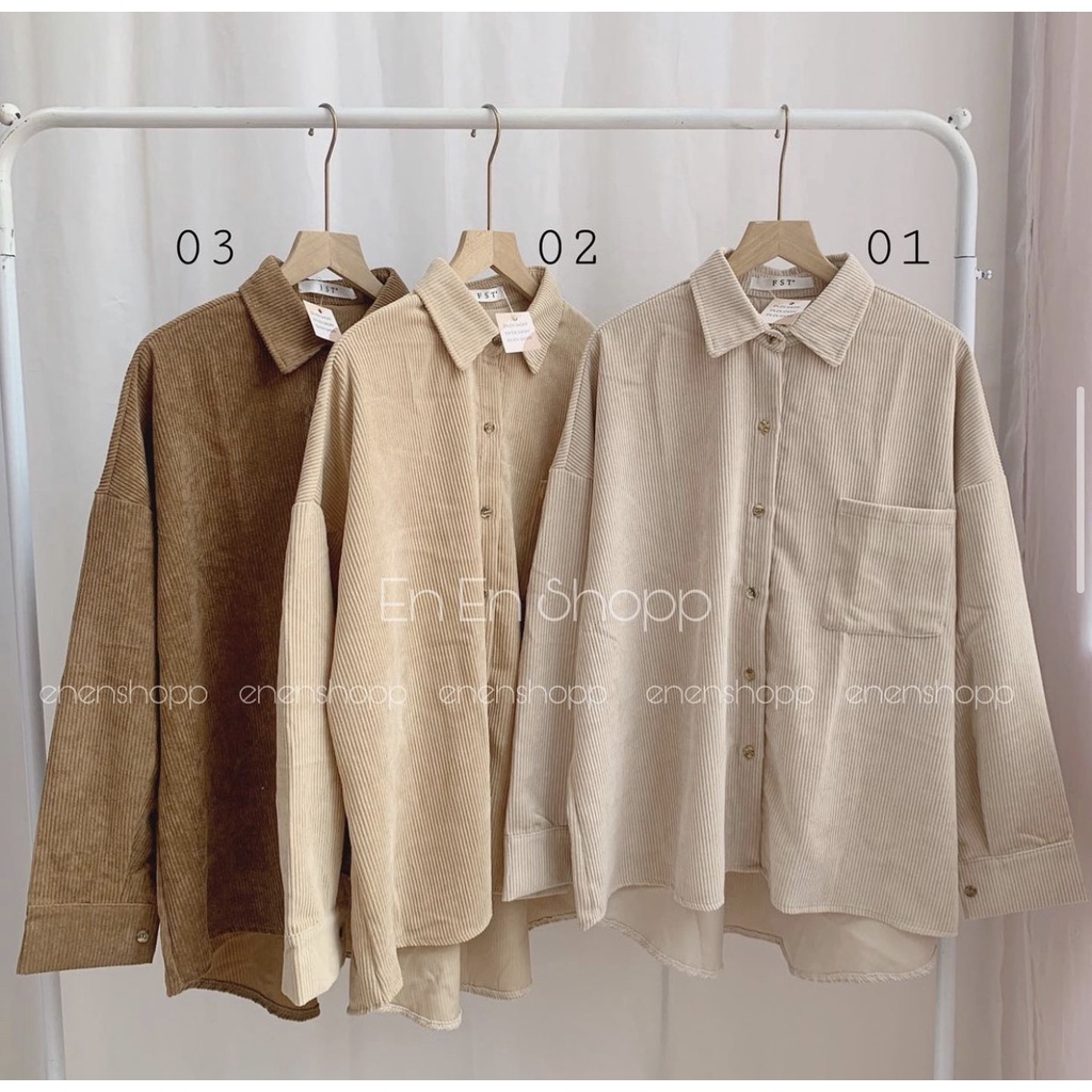 Áo khoác sơ mi nhung tăm - hàng Quảng Châu | BigBuy360 - bigbuy360.vn