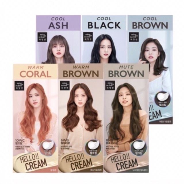 Thuốc Nhuộm tóc tại nhà Hello Cream Mise En Scene / Thuốc Nhuộm tóc BlackPink 125g