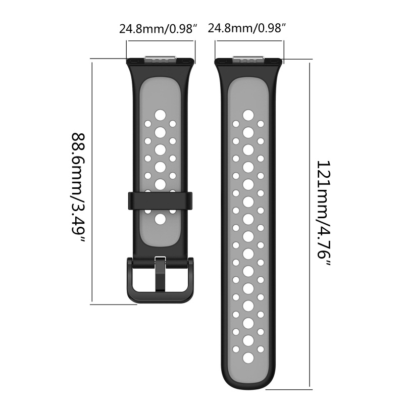 Dây Đeo Silicon Hai Màu Thay Thế Cho Đồng Hồ Thông Minh Huawei Iwatch Fit 2