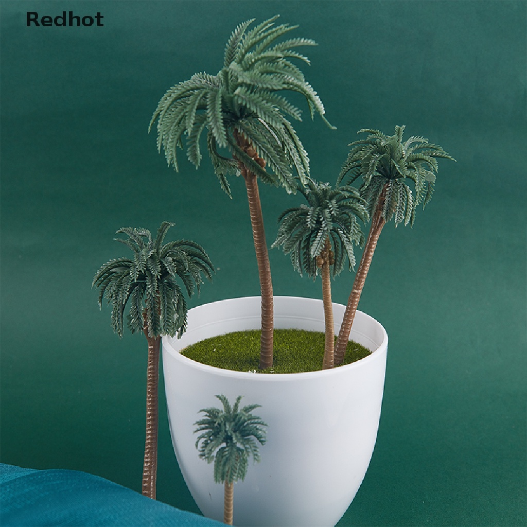 Bộ 5 Mô Hình Cây Dừa Nhân Tạo Bằng Nhựa Dùng Trang Trí