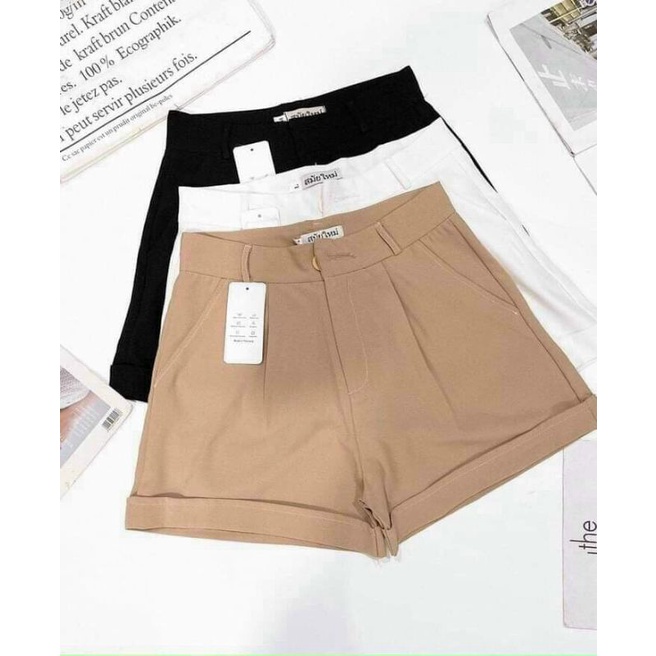 Quần shorts LẬT LAI Công sở vải tuyết mưa (SML)