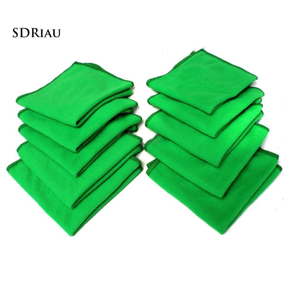 Bộ 10 khăn lau xe hơi / nhà chất liệu microfiber mềm mại thấm hút tốt