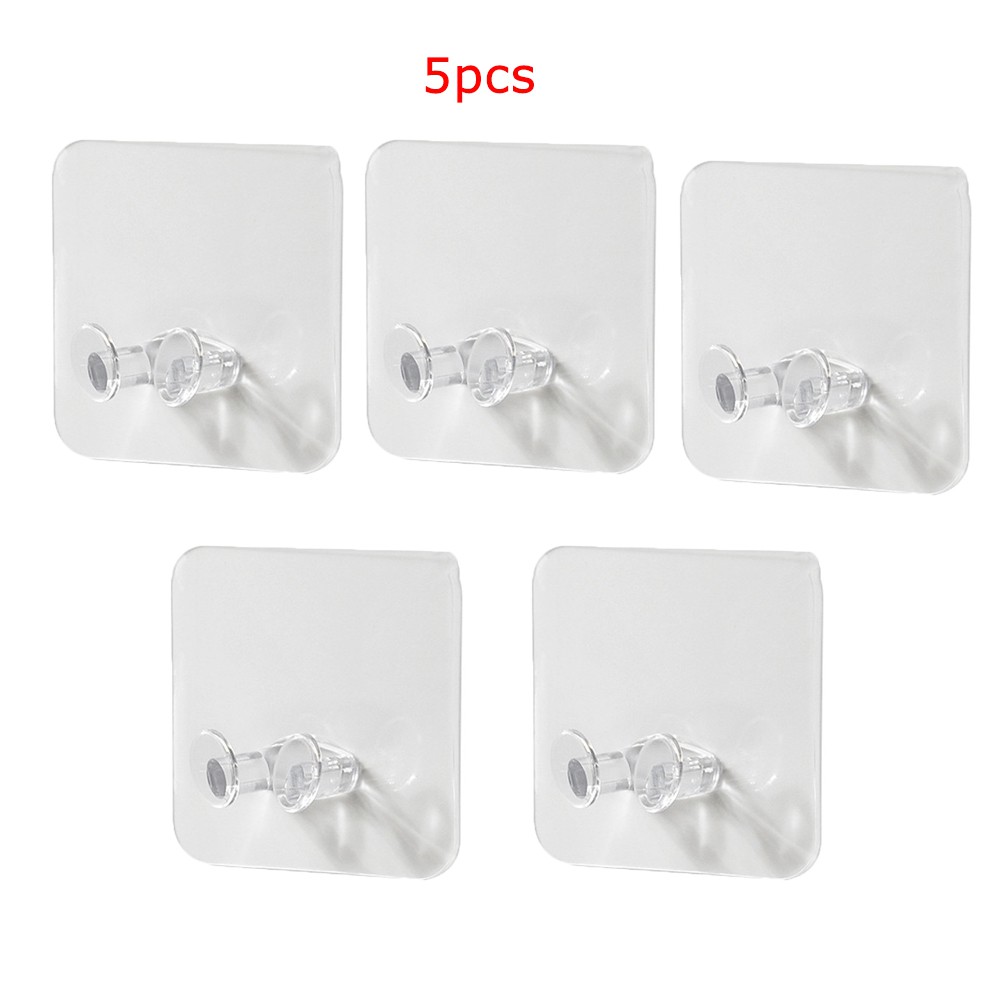 Set 5 Móc Dán Tường Trong Suốt Treo Đồ Tiện Dụng