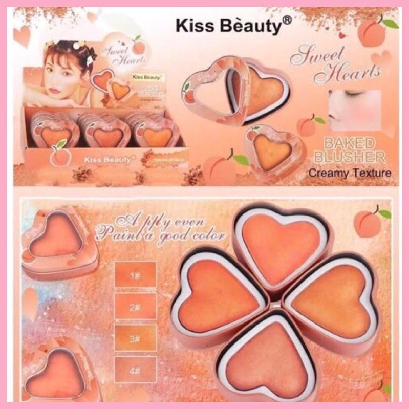 Phấn má hồng và phấn bắt sáng 2 in 1 Kiss Beauty Heart Blusher 83156 | BigBuy360 - bigbuy360.vn