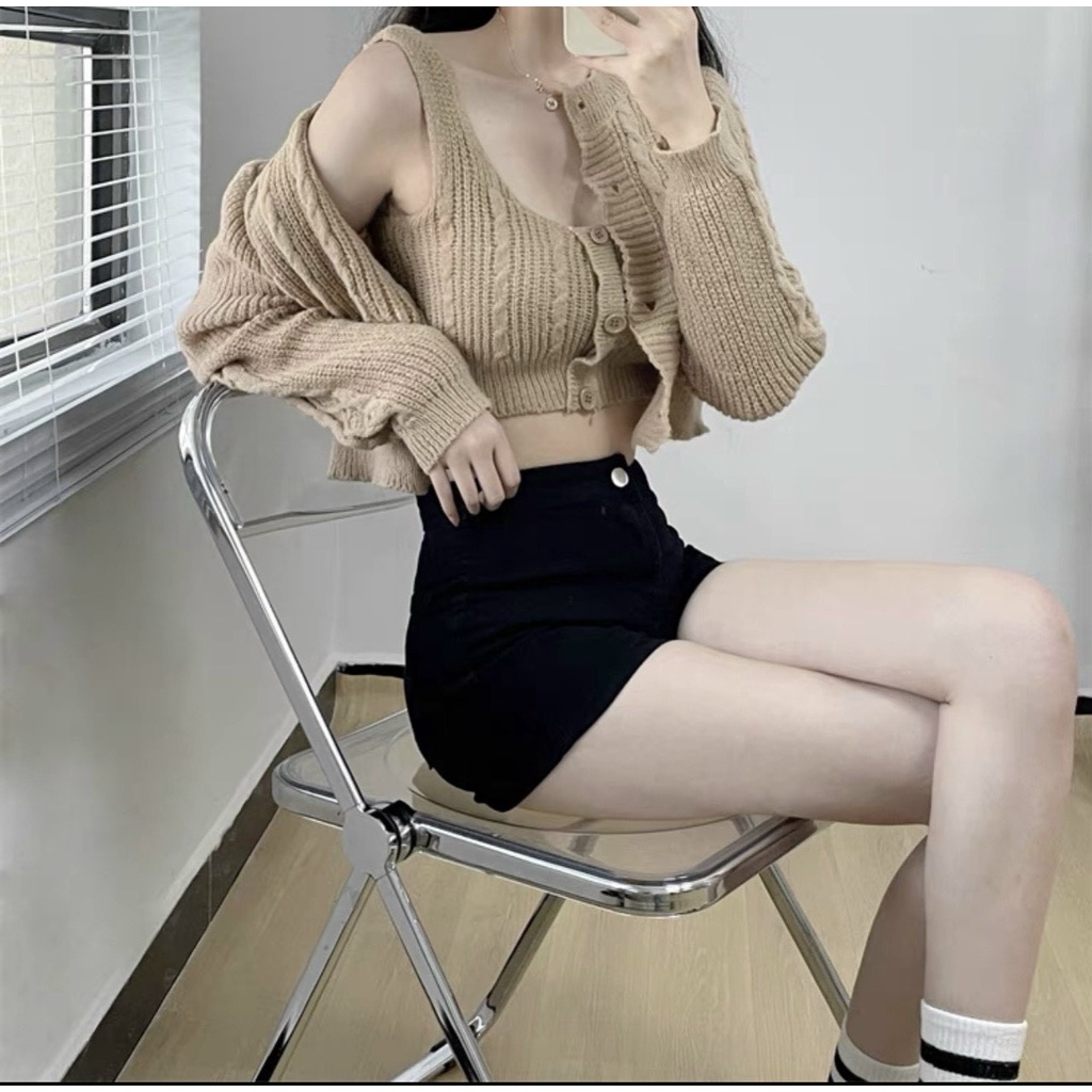 Áo khoác Cardigan Nữ Sét len 2 món Quảng Châu Cao Cấp Loại 1 Bao xịn xò  Chuẩn mã hót girl bao xinh
