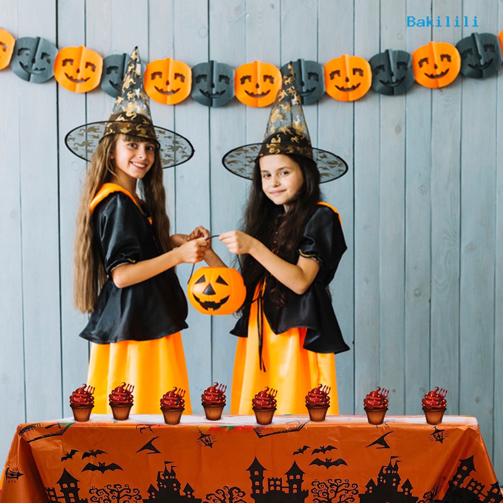 Khăn Trải Bàn Hình Chữ Nhật In Dấu Tay Máu Chống Nước Giặt Được Trang Trí Halloween
