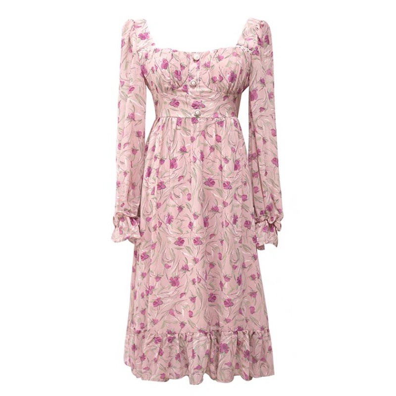 Đầm Hoa Hồng Dáng Dài Phong Cách Retro Hàn Quốc Ngọt Ngào Thời Trang Mùa Hè Cho Nữ
