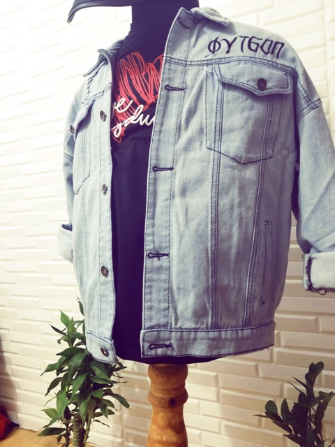 Áo khoác jean nam thêu chữ cao cấp. Giá sỉ siêu rẻ