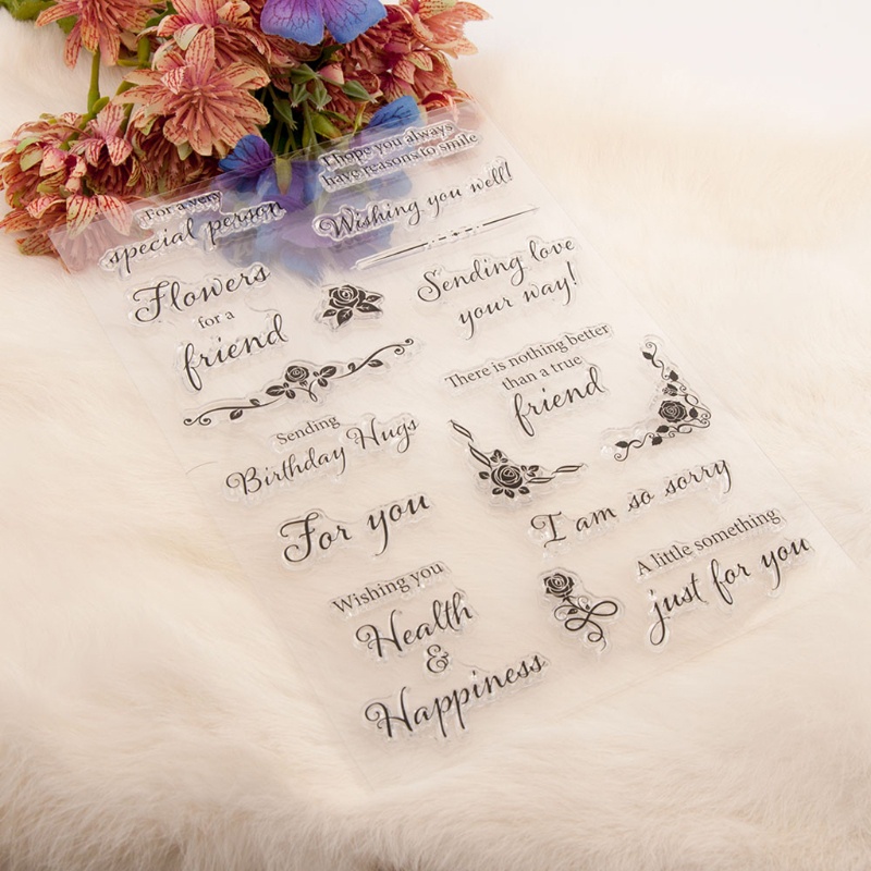 Con Dấu Silicone Trong Suốt In Nổi Chữ Hugs for You Trang Trí Sổ Tay DIY