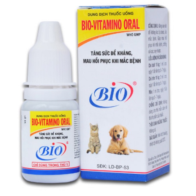 Thuốc uống bổ sung vitamin Bio-Vitamino Oral cho chó mèo 🧪