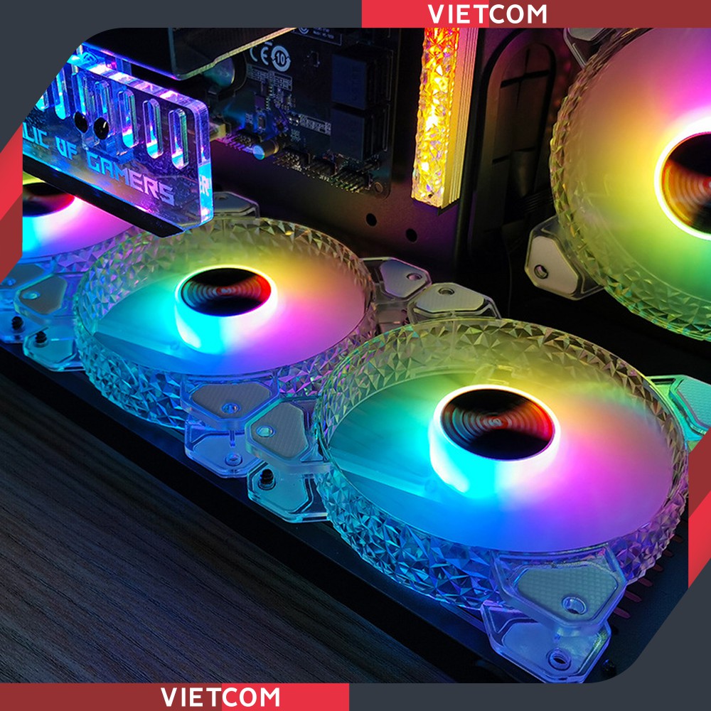 Fan Led RGB Coolmoon D1 + Bộ Hub Coolmoon và điều khiển - Led RGB 16 Triệu Màu, 366 Hiệu Ứng