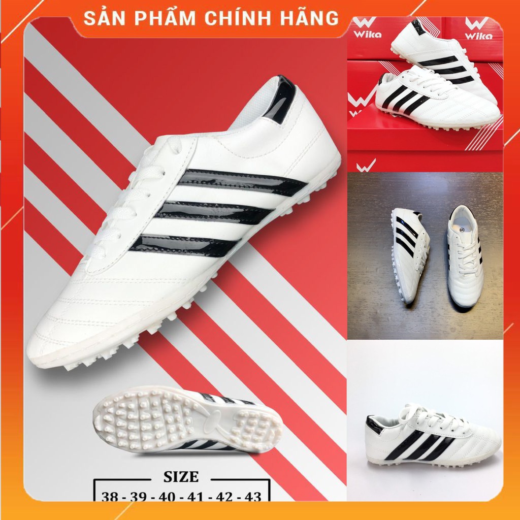 Giày Bóng Đá Wika 3 Sọc CT3 💖𝑭𝑹𝑬𝑬𝑺𝑯𝑰𝑷💖 Giày Đá Banh Sân Cỏ Nhân Tạo - Giày Phủi 3 Sọc Tf