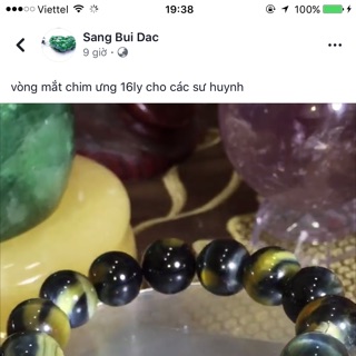 Vòng tay đá mắt chim ưng 16ly cho nam mệnh thổ ,hỏa ,thủy