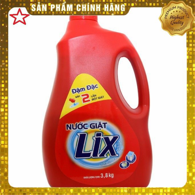 Nước giặt Lix 3,8kg dùng cả giặt tay và giặt máy