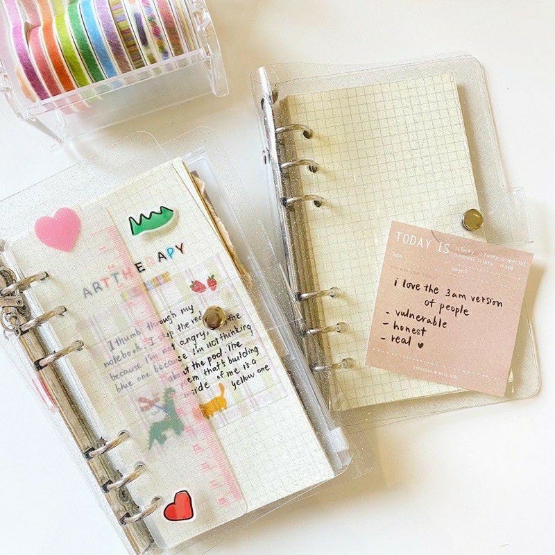 Sổ Bìa Còng A5/A6/A7 Bìa Dẻo Bullet Journal Rosy Posy