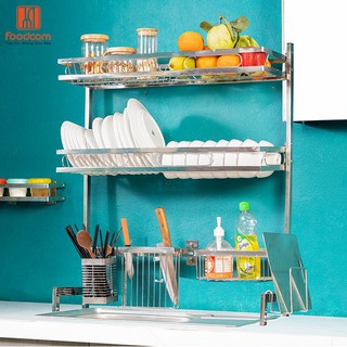 Kệ Chén Đa Năng Foodcom Size 66-86-106cm, Inox 304 Màu Bạc Cao Cấp, Thiết Kế Liền Mạch 2021