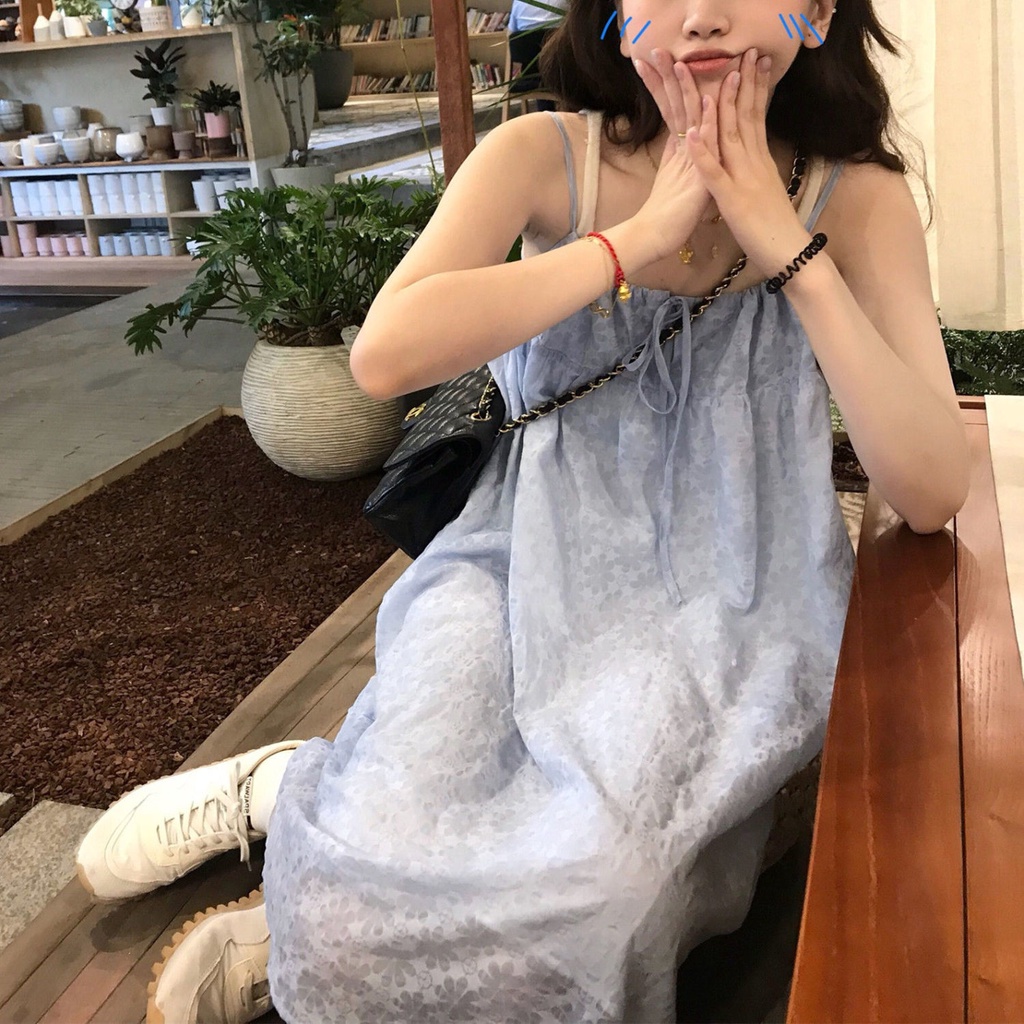 Đầm Hai Dây Dáng Rộng Thời Trang Mùa Hè Hàng Mới Dành Cho Bạn Nữ 2022