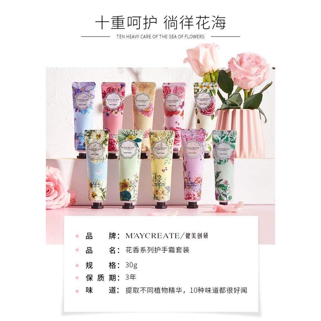 Set 10 Kem dưỡng da tay [MẪU MỚI ] Maycreate , kem bôi tay dưỡng ẩm LYSHOP A61