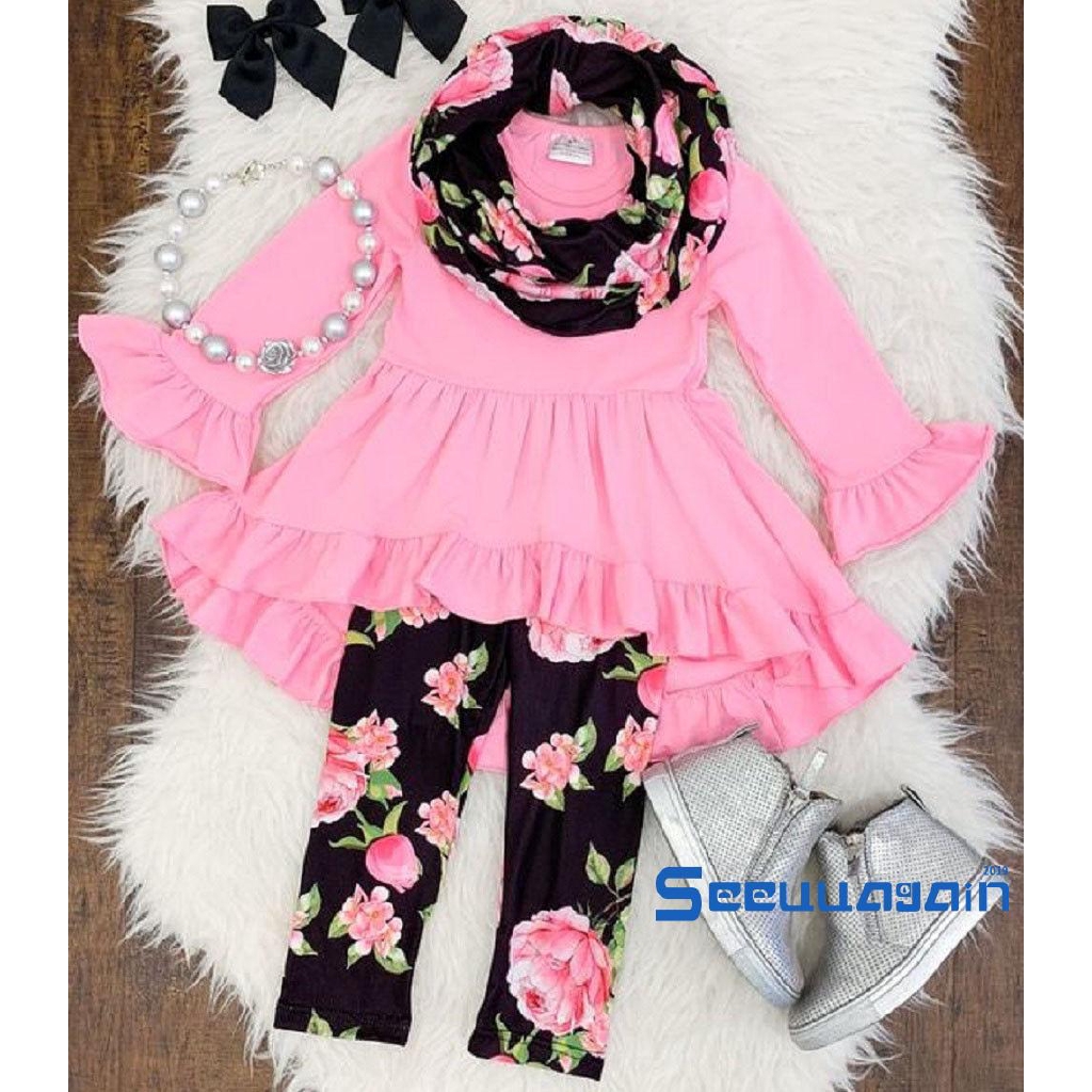 Set đầm Chiffon + quần legging cho bé gái