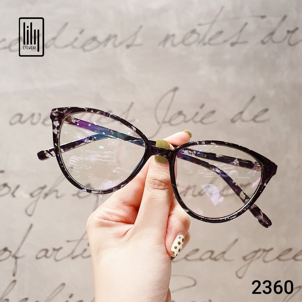 Gọng kính cận mắt mèo nhựa dẻo thời trang nữ Lilyeyewear 2360 - Lọc ánh sáng xanh