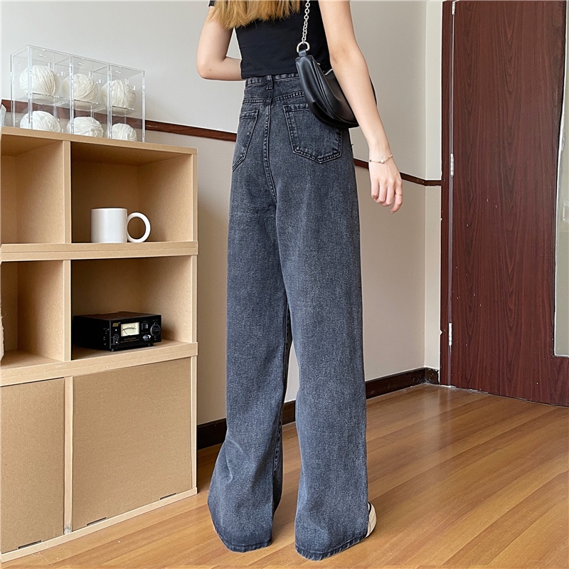 Quần Jeans Nữ Lưng Cao Ống Rộng Thời Trang Hàn Quốc