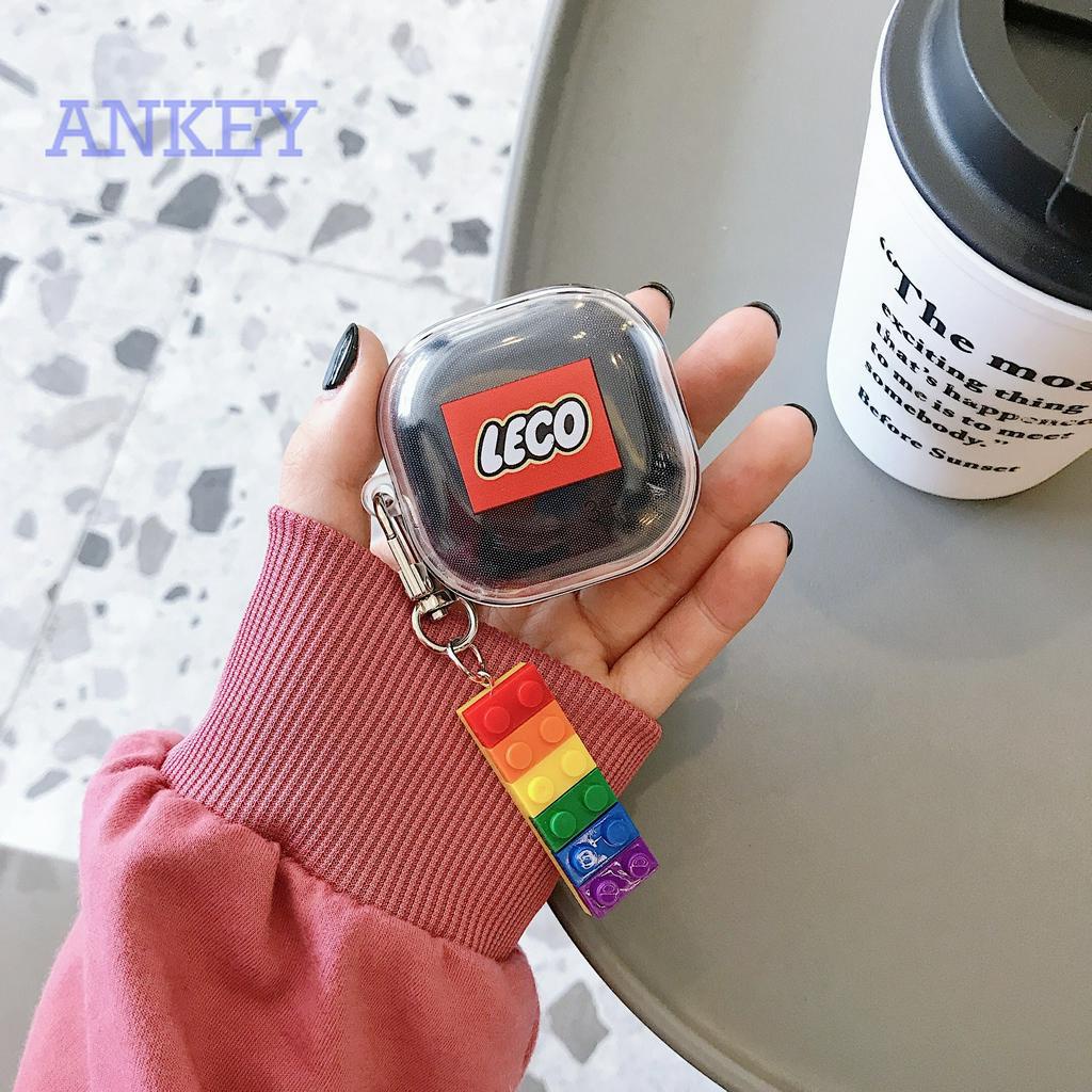 Samsung Galaxy Buds Live / Buds Pro / Buds 2 case TPU Case for Earphone Headset Anti-fall Protective Cover for Galaxy Buds Live case Silicone Case Cover Headphone Shell LEGO Building blocks with pendant