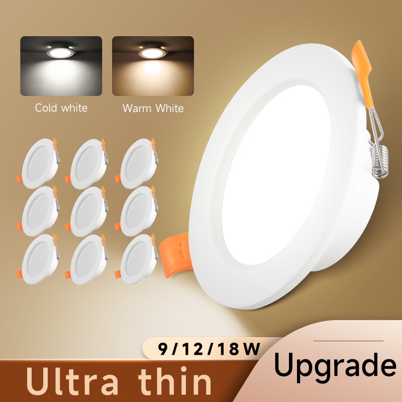 Đèn Led âm trần siêu mỏng 9w 12w 18w Led Đèn trần Chiếu sáng trắng Đo sáng Led Đèn trần Chiếu sáng Đèn phòng ngủ Đèn phòng khách Đèn phòng trưng bày Đèn văn phòng