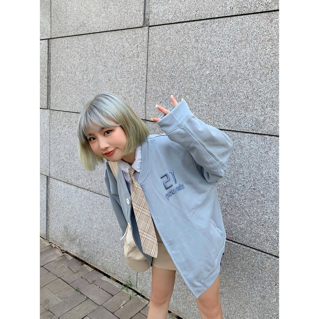 Áo cardigan logo thêu nổi 21pounds nóO