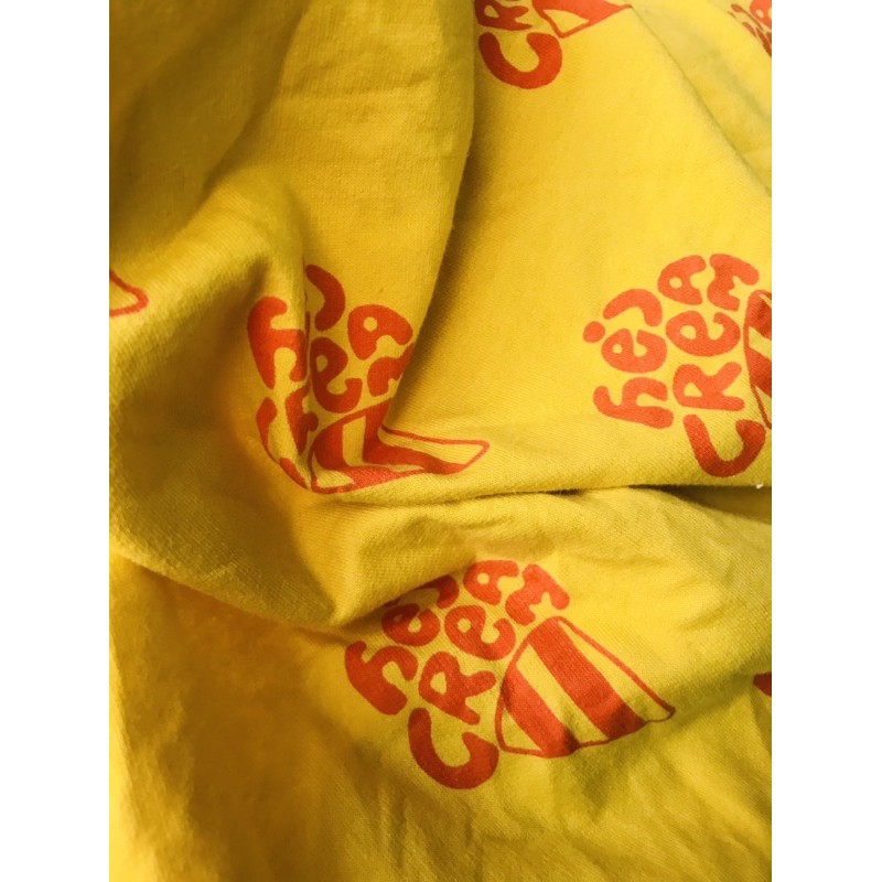 Vải thun cotton da cá Hàn 2c hình kem