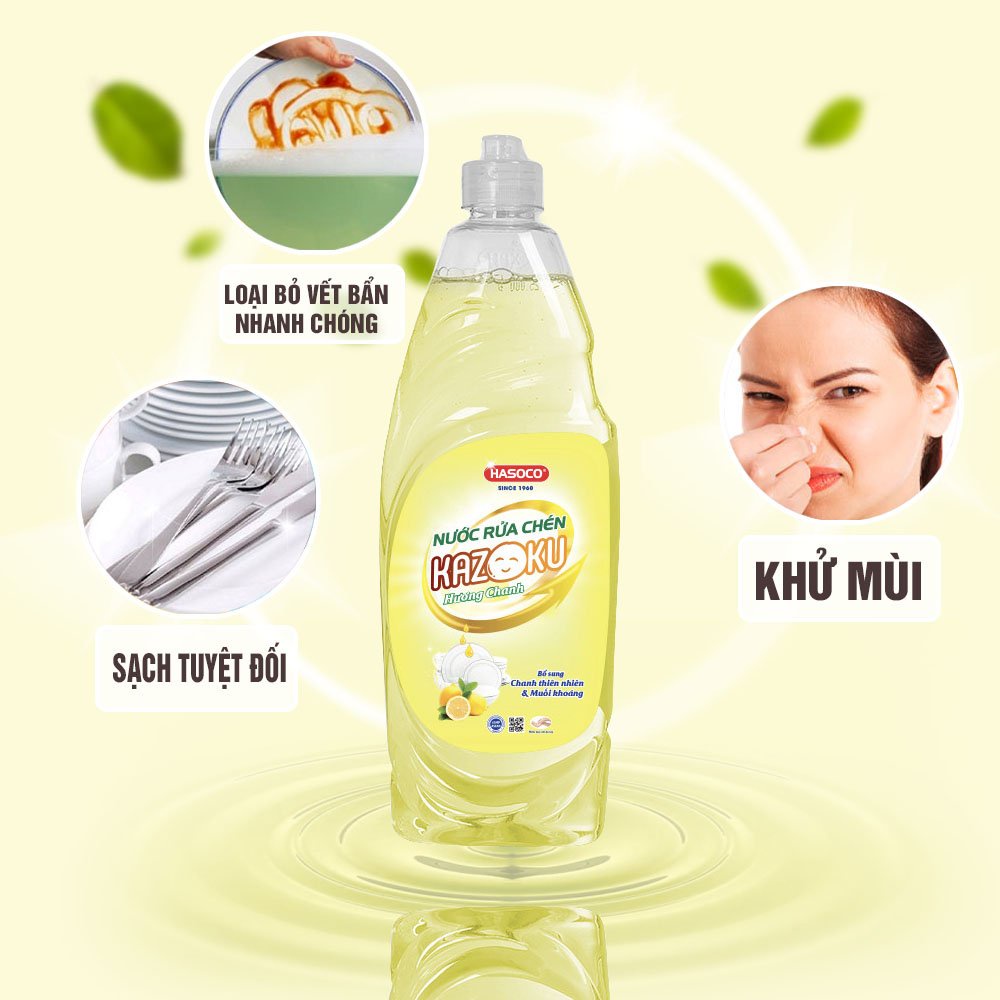 Nước Rửa Chén Bát Kazoku Hương Chanh Chai 750g