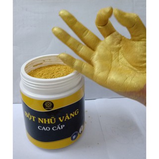 Bột nhũ vàng 24K (Đức)-400g dùng pha nhũ vẽ gốc nước hoặc gốc dầu, màu ánh đẹp như dát vàng