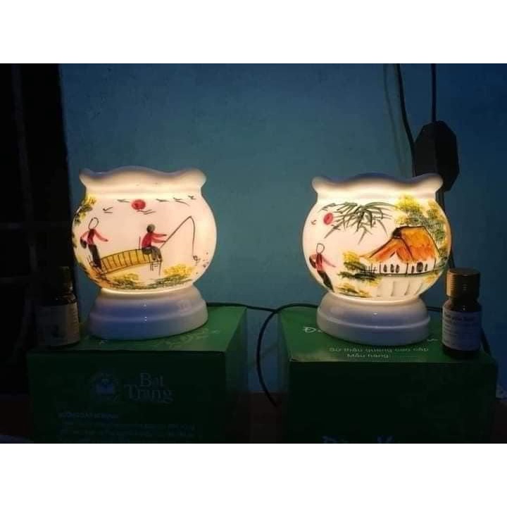 ĐÈN XÔNG TINH DẦU GỐM SỨ BÁT TRÀNG CAO CẤP CHO GIA ĐÌNH, VĂN PHÒNG KIÊM ĐÈN NGỦ 2 IN 1 CAO CẤP