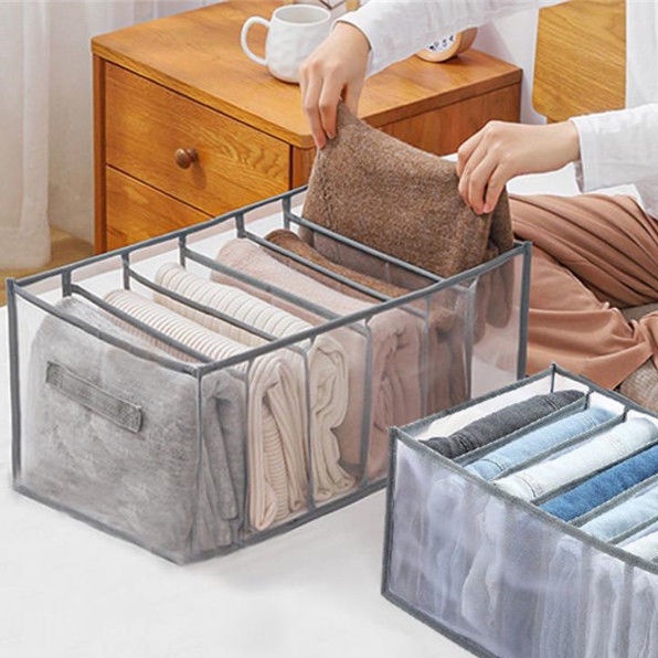 Túi đựng quần áo chia ngăn Hộp xếp đồ lót tiện ích tủ vải đựng quần áo gọn gàng ngan chia tu quan ao giỏ đựng đồ đa năng