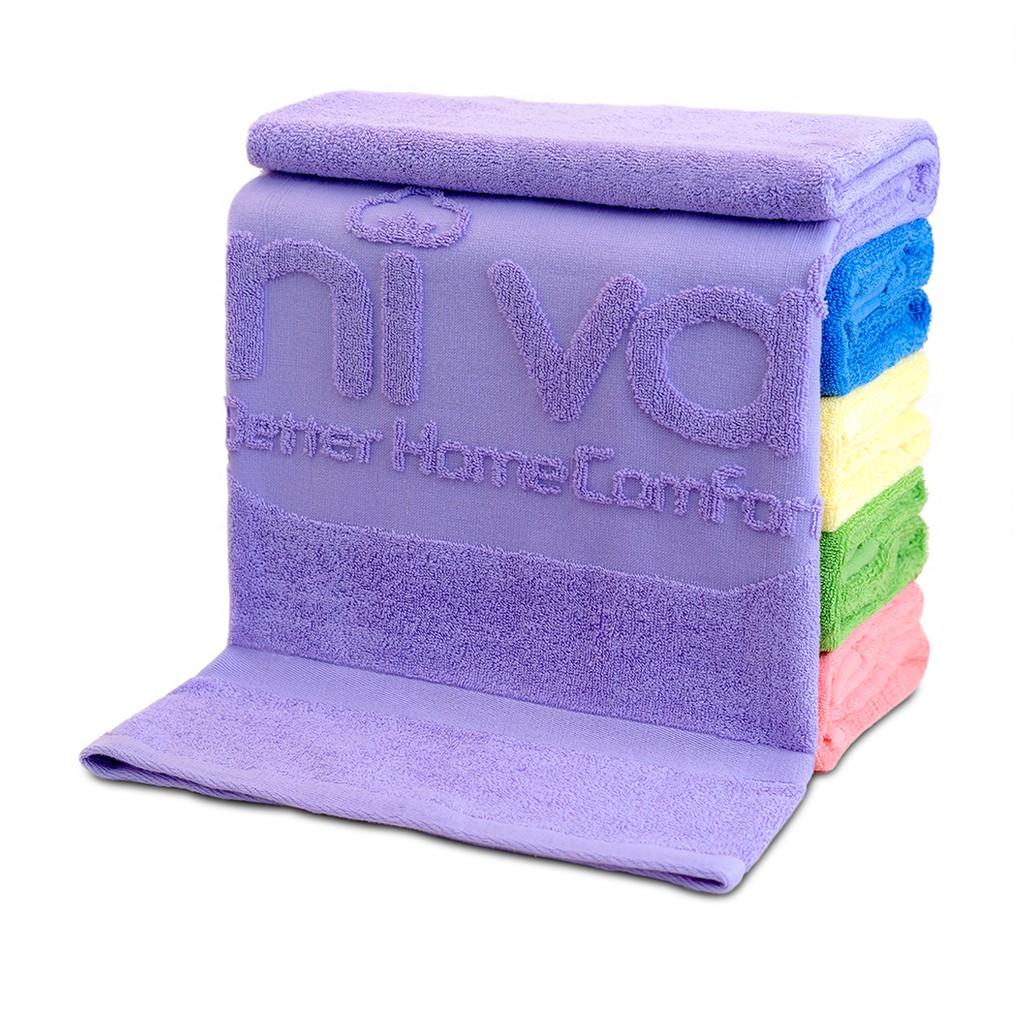Khăn Tắm Cotton Tự Nhiên 100% Xuất Nhật Niva BJ3 Mềm Mịn Thấm Hút, An Toàn, Trơn Kích Thước 700x1400 mm