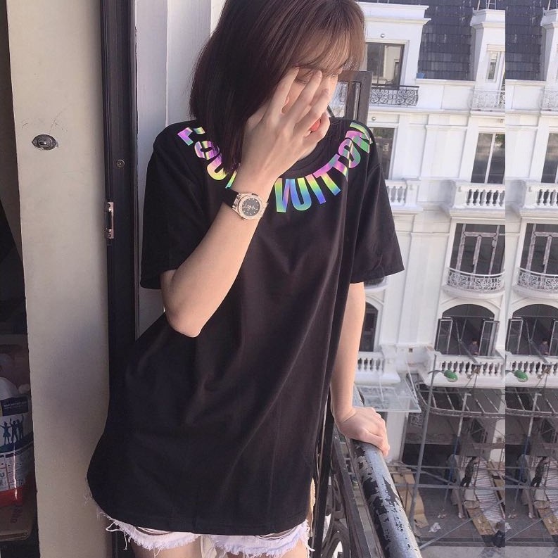 Áo thun phản quang louis vuitton unisex nam nữ ,  áo thun tay lỡ form rộng streetwear