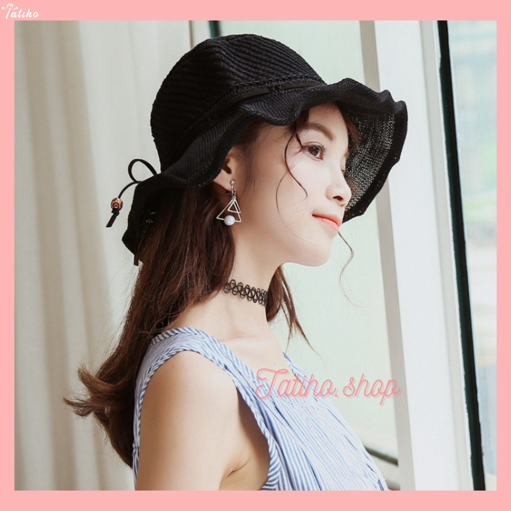 [Hàng Xịn, Giá Tốt] Mũ Cói, Nón Cói Mềm Vành Nhỏ Phối Nơ Rento Thời Trang Nữ Nhật Bản - Mã NC007