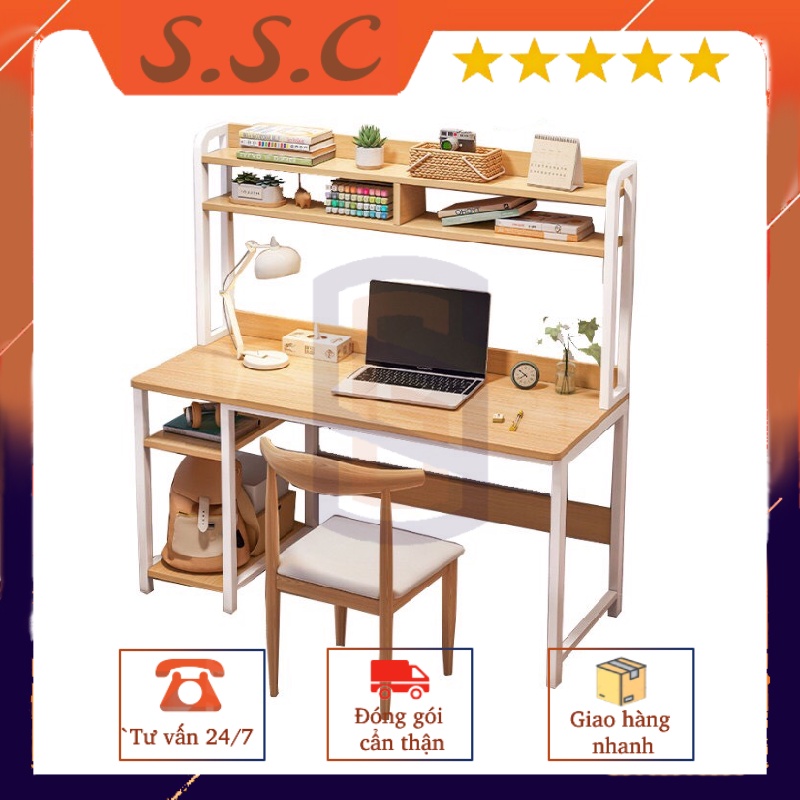 Bàn học sinh, sinh viên thiết kế phong cách hiện đại mặt gỗ MDF chống ẩm, bàn làm việc khung sắt sơn tĩnh điện chắc chắn