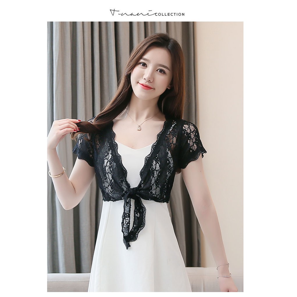 Áo khoác voan Kimono viền ren | BigBuy360 - bigbuy360.vn