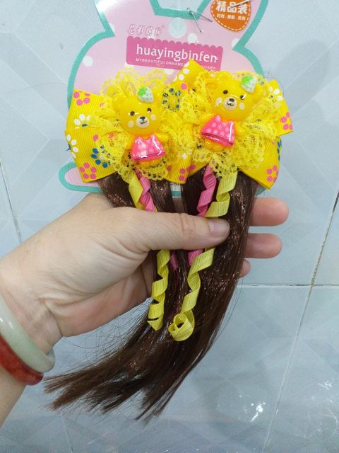 Combo 2 kẹp tóc giả thắt bím cho bé