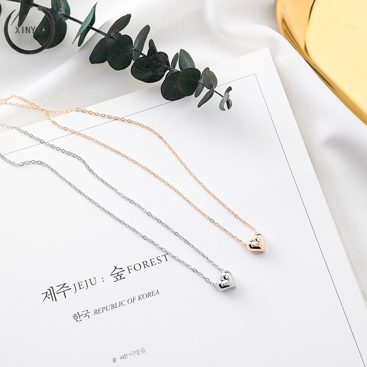 Vòng cổ mạ vàng mặt hình trái tim phong cách Valentine dễ thương