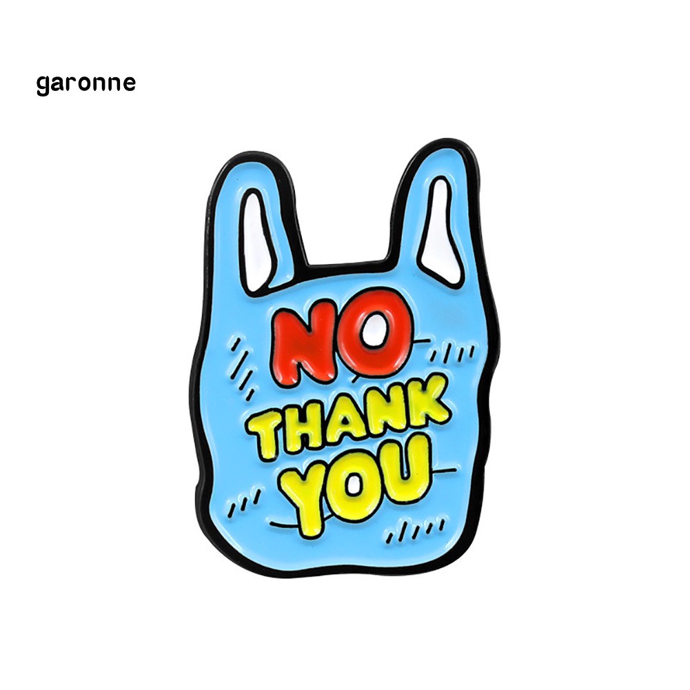 Cài áo hình đôi tai tráng men ngộ nghĩnh in chữ cái tiếng Anh &quot; No Thank You &quot;