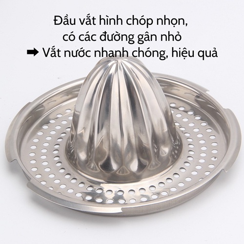 Vắt cam inox bằng tay, Dụng cụ vắt cam inox cao cấp , Bộ vắt cam INOX 304 không gỉ tiện dụng