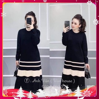 Váy babydoll bigsize thiết kế 2 màu khoang đen nâu cho mẹ bầu sang chảnh freesize từ 55kg đến 75kg VNXK