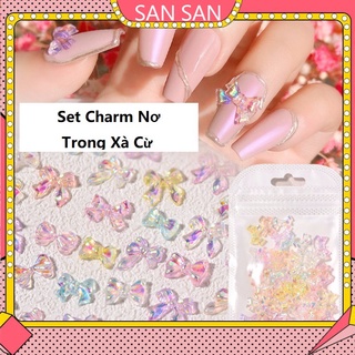 Charm Nơ Xà Cừ Mix Màu Trang Trí Móng