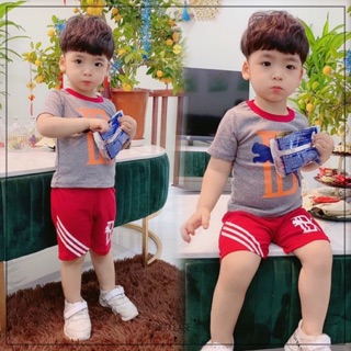 (Xả kho) Combo 3 Bộ thun cotton bé trai size nhí (8-18kg)