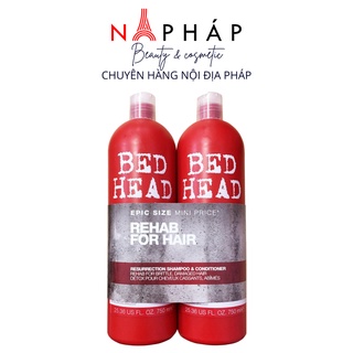 Dầu gội xả tigi đỏ 750mlx2 phục hồi tóc hư tổn, khô sơ, siêu mượt và thơm lâu - na pháp