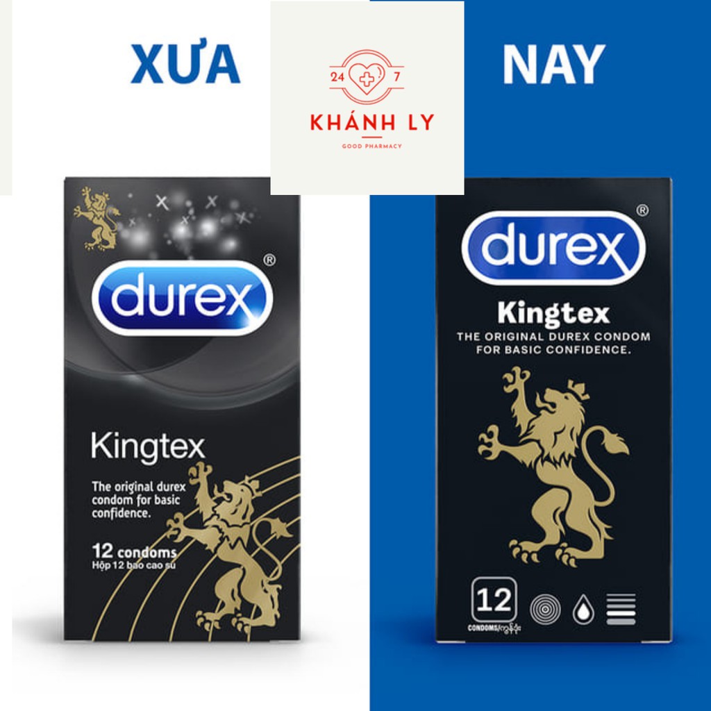 Mua 1+1 hộp 3 chiếc cùng loại  lấy đánh giá 5sao, Bao cao su Durex chính hãng 100% Kingtex (Ôm sát)