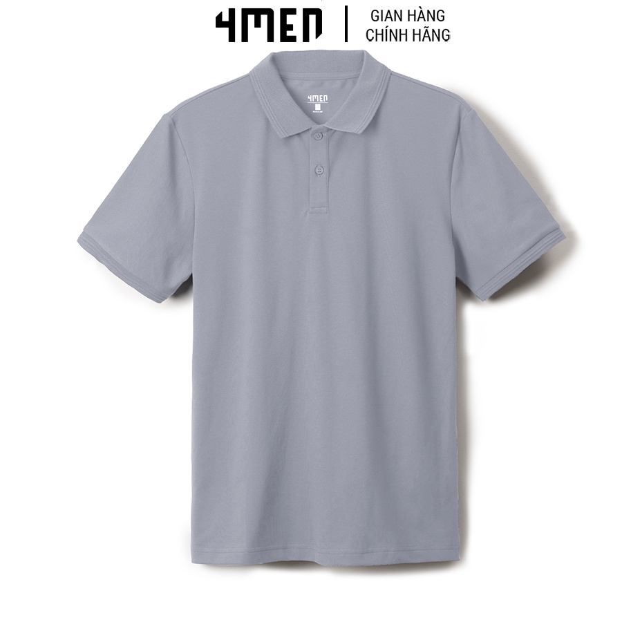 Áo polo nam trơn đẹp 4MEN PO035 có cổ trụ bẻ, ngắn tay, vải thun cá sấu cotton cao cấp chính hãng hàng hiệu giá rẻ