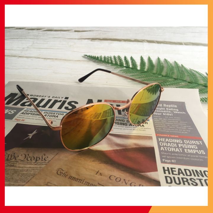 Kính Râm Nữ Nam Thời Trang Tráng Gương Vàng Cá Tính | BigBuy360 - bigbuy360.vn