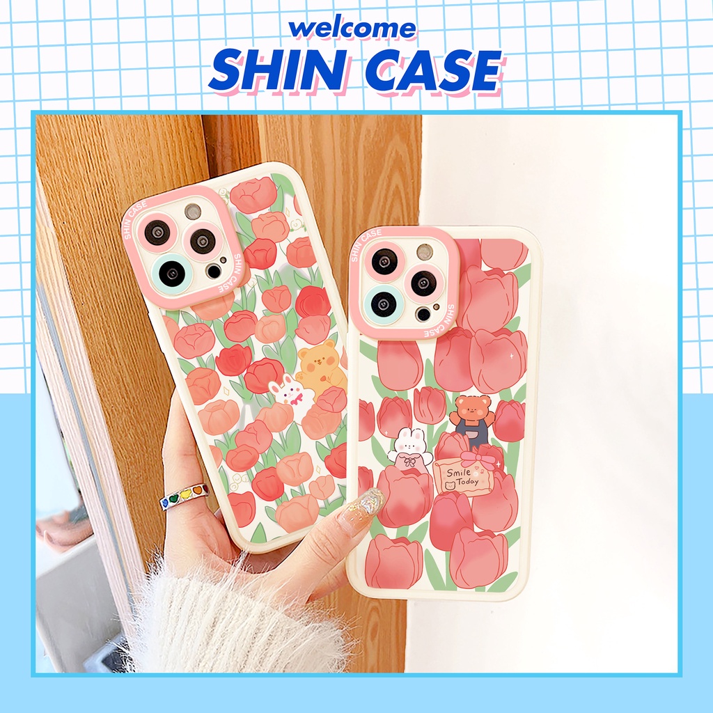 Ốp lưng iphone Pink Garden cạnh vuông 6/6plus/6s/6splus/7/7plus/8/8plus/x/xs/11/12/13/14/pro/max/promax/plus/shin/case